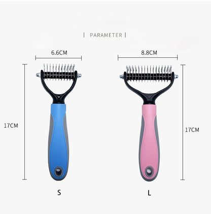 Pet Comb Cat And Dog Hair Removal Comb Brush Stainless Steel Double-Sided Knot Knife Hair Cleaning Comb Pet Grooming Supplies