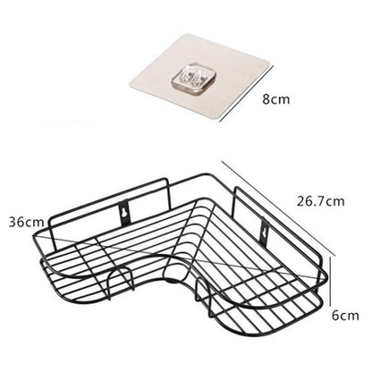 Drill-Free Bathroom Corner Shelf with Adhesive – Stainless Steel Organizer ( Pack of 1 )