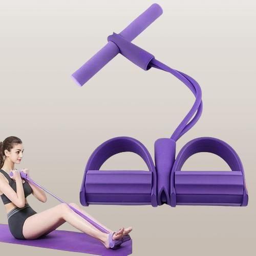 4-Tube Pedal Resistance Band – Full Body Home Workout Trainer