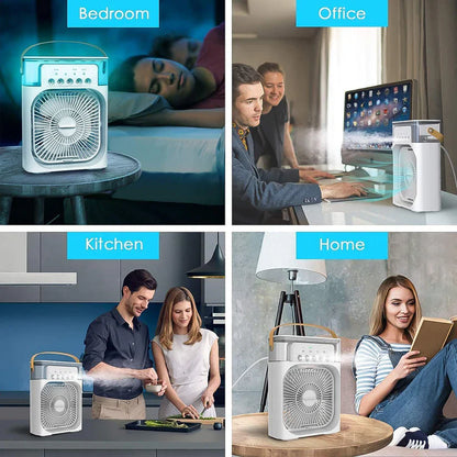 Portable Mini Air Cooler with Mist & LED Light