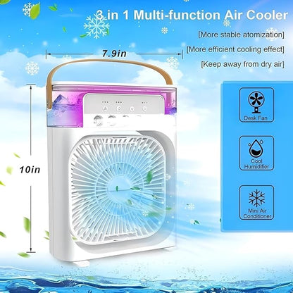 Portable Mini Air Cooler with Mist & LED Light