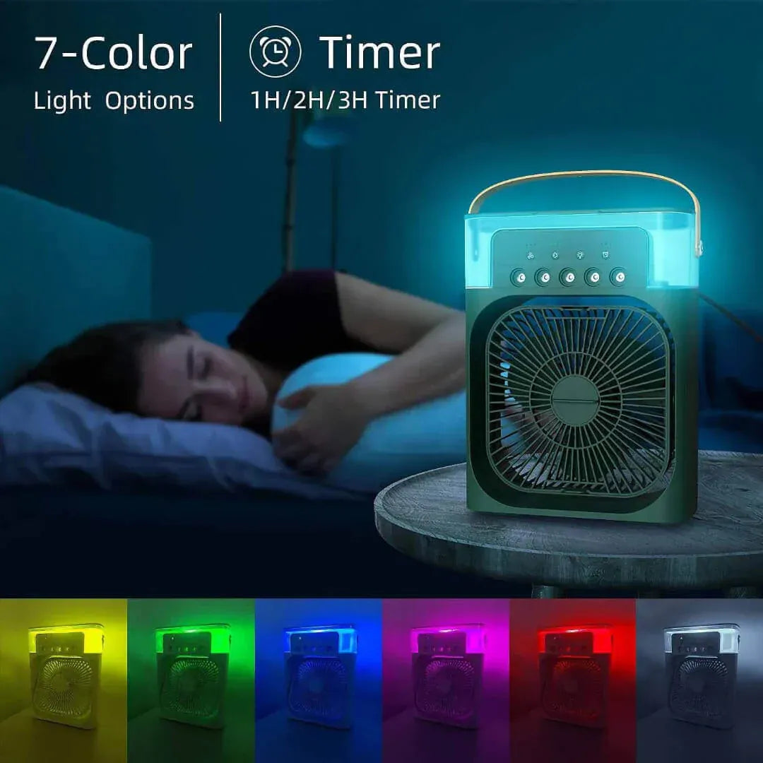 Portable Mini Air Cooler with Mist & LED Light